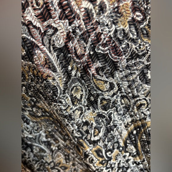 Women’s Susan Graver Paisley Eyelet Knit 3/4 Length Sleeve Multicolor Top Size L - Picture 2 of 7